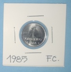 Moeda - Brasil - valor de 1 cruzeiro FAO !! ano de 1985 !! desenho de 4 canas !! flor de cunho !! valor estimado de mercado = 30,00 Reais