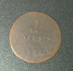 Moeda - Estrangeira !! valor de 1 Centesimo ano de 1822 !! Reino da italia !! alto valor internacional !! catalogo marca cerca de 45 dolares !!