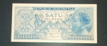 Cedula- Estrangeira , República da |Indonésia !! decreto do ano de 1956 !! Flor de Estampa !! valor de 1 Rupiah !!  dificil de aparecer !!