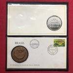 Medalha `UPU ` - congresso postal universal ano de 1979 no encarte da casa da moeda - bronze !!!