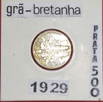 Moeda Inglaterra !! Material prata !! Six Pence !! Ano de 1929!! 