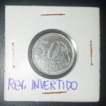 Moeda - Brasil - valor de 50 centavos ano de 2008  !! reverso invertido !! erro classico  !! dificil de aparecer !! alto valor de mercado !!