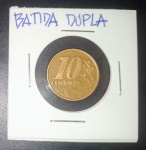 Moeda - BRASIL - 10 centavos - erro , batida dupla !!  !! ano de 1998  !! perceba nas estrelas a batida cupla !! acervo de colecionador !!  !!