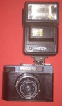 Câmera fotográfica Global35 com flash especial gigante Nissin/ japan!! Camera= 12x8cm e Flash= 7x11cm, material de colecionador, não foi testado
