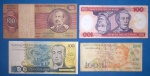  4 Cedulas / Brasil - valores de 100 cruzeiros !! Épocas diferentes !!!    !!!!