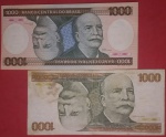 2 Cedulas  / Brasil-  Barão Branco (1979)  e Barão comum !! Valor de 1000 Cruzeiros ano de impressaõ de 1981 ! !!