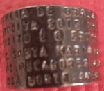 Joia !! Anel ajustavel ao tamanho do Dedo !! com a inscrição Santa Maria Mão de Deus !! a oração escrita no anel !! linda peça !! otimo para presentear !!