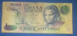 Cedula/ Ghana - decreto de 1976 !! Firmação do novo Parlamento !! valor de 1 Cedi !! dificil de aparecer !!