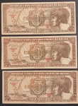 3  Cedulas - valor de 5 cruzeiros Indio !! serie 028 , 060  e 082 !! estado MBC ++ !! valor estimado do somatorio das peças = 40,00 Reais