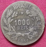 Moeda / Brasil - valor de 1000 réis ano de 1931 !!-  material bronze / Aluminio  !!data já escassa  ! l !!   