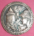 Medalha comemorativa da Exposicao de flores e frutos dePetropolis ; R.J. !! Linda peca em Bronze !! Diametro de 47mm !! !!