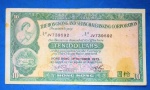 Cedula/ Hong Kong !! Valor de 10 Dollares  !!! decreto de 1973  !! Catalogo marca em Euro =20 $ !!! Dificil de aparecer !!