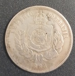 Moeda - Brasil - valor de 200 reis ano de 1888 !! material niquel !! valor de mercado e catalogo = 40,00 reais tipo fundo linhado !!