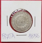 Moeda/ Brasil - valor de 1000 Reis ano de 1856 !! material prata !! tempo do Imperio !! MBC ++