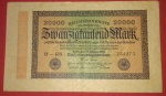 Cédulas/Alemanha - 20.000 marcos período da hiperinflação ano de 1923, símbolo de reich - raridade !!!