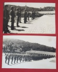 Fotografia, 2 Fotos em preto e branco, Soldados em forma de quartel, uniforme completo, década de 1960!!! Tamanho de 11cm x 18 cm
