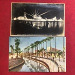 Cartofilia, 2 peças, Rio de Janeiro, canal do Mangue em cor e exposição do centenário de 1922 (Preto e Branco)