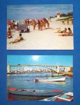 2 Postais  - Brasil - Cabo frio  !!!  Praia !!!  e canal para a lagoa  !!!!!!!  !!  decada de 1980 !!!