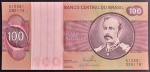 Cédula Brasileira, Valor 100 Cruzeiros, Série A12481...A com as Assinaturas Ernane Galvêas/Carlos Langoni, Flor de Estampa.