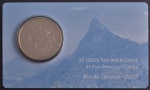 Moeda Brasileira, Comemorativa ao XV Jogos Pan Americanos - Rio 2007, Valor 2 Reais, Ano 2007, Cupro Níquel, Cartela Original da Casa da Moeda do Brasil, Flor de Cunho