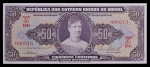 Cédula Brasileira, Valor 50 Cruzeiros, Série 184ª - Assinaturas  Claudionor de Souza Lemos / Eugênio Gudin, 2ª Estampa, Período de Circulação 1949/1956, Soberba/Flor de Estampa.