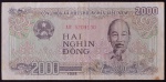 Cédula Estrangeira, VIETNÃ, Valor 2.000 Dong, Ano 1988, Muito Bem Conservada.
