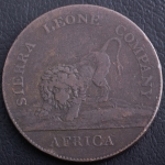 Raríssima Moeda Estrangeira, SIERRA LEOA COMPANY ( Colônia Britânica ), Valor Penny, Data 1791, Bronze, Diâmetro 32 mm, Alta Cotação nos Catálogos Internacionais, Muito Bem Conservada.