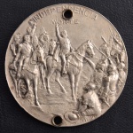 Rara Medalha Comemorativa do Brasil, Efígie de José Bonifácio - Glória aos Fundadores da Independência " Independência ou Morte ", Nome do Homenageado Escrito com Letras Puncionadas no Caso TARGINO PEDROZA, Data 1922, Gravador Hungerbuehler, Peso 57 g, Diâmetro 51 mm, com Furos - Muito Bem Conservada.