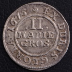 Moeda Estrangeira, Estado Alemão / BRUNSWICK - LUNEBURG - CALENBERG, Valor 2 Mariengroschen, Ano 1675, Prata, Alta Cotação nos Catálogos Internacionais, Difícil Encontrar neste Estado de Conservação - Soberba/FC.