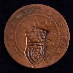 Moeda Estrangeira, ANGOLA, Valor 1/2 Macuta, Ano 1770, Cobre, Bem Circulada.