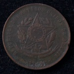 Moeda Brasileira, República, Valor 20 Reis, Data 1905 (5 pouco legível), Bronze, Muito Bem Conservada.
