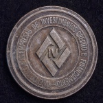 Medalha Comemorativa, IV Encontro das Empresas de Investimentos Crédito e Financiamento - São Paulo 09 a 12 de Setembro, Ano 1969, Bronze Prateado, Muito Bem Conservada.
