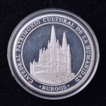 Medalha Comemorativa, Comemorativa a Cidade de Burgos - Catedral Patrimônio Cultural da Humanidade, Níquel, Estojo Original, Proof - Flor de Cunho.