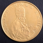 Medalha Comemorativa, VATICANO - PAPA JOÃO XXIII, Data 1958, Ouro, Peso 15,8 g, Diâmetro 37 mm, Muito Bem Conservada.