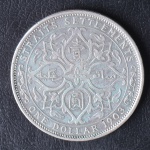 Rara Moeda Estrangeira, STRAITS SETTLEMENTS, Reinado Eduardo VII, Valor Dollar, Ano 1903, Prata, Peso 27 g, com Carimbo Chinês para Estudo, Soberba.