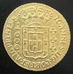 Moeda Brasileira, Colônia - D.João Príncipe Regente, Valor 4.000 Reis, Ano 1809, Casa da Moeda da Bahia, Ouro, Peso 8,06 g, Diâmetro 27 mm, Linda Peça, Soberba/Flor de Cunho.