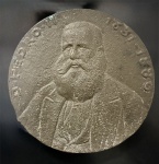 Rara Medalha Comemorativa, D.Pedro II - 1831/1889 " IMPERADOR DO BRASIL", Gravador Botteé, Bronze, Peso 400g, Diâmetro 97 mm, Muito Bem Conservada.