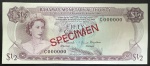 Cédula Estrangeira, BAHAMAS, "SPECIMEN", Valor 1/2 Cents, Ano 1968, Flor de Estampa.