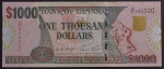 Cédula Estrangeira, GUIANA, Valor 1000 Dollars, não Datada, Flor de Estampa.