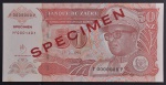 Cédula Estrangeira, "SPECIMEN", ZAIRE, Valor 50 Novos Zaires, Data 15/02/1994, com Mancha - Flor de Estampa.