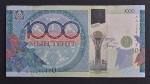 Cédula Estrangeira, CAZAQUISTÃO Valor 1000 Tenge, Data 2010, com Mancha - Flor de Estampa.