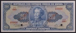 Cédula Brasileira, "SPECIMEN", Valor 200 Cruzeiros, 0ª Estampa - Série 000ª, Chancelas Claudionor de Souza Lemos/Lucas Lopes, Flor de Estampa.
