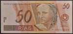 Rara Cédula Brasileira, Valor 50 Reais, Série A0352....B, Primeira Série com as Chancelas Fernando Henrique Cardoso/Pedro Malan, Flor de Estampa.