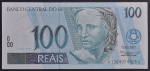 Cédula Brasileira, Valor 100 Reais, Série A1304....A, Chancelas Pedro Malan/Gustavo Loyola, Flor de Estampa.