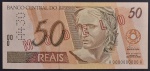 Cédula Brasileira, "MODELO", Valor 50 Reais, Série A0000..A, Chancelas Fernando Henrique Cardoso/Pedro Malan, Flor de Estampa.