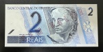 Cédula Brasileira, "SEM VALOR", Valor 2 Reais, 1ª Família, Ano 2001, Flor de Estampa.