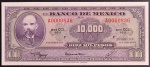 Rara Cédula Estrangeira , MÉXICO, Valor 10.000 Pesos, Data 18/01/1978, Numeração Baixa A0000836, Flor de Estampa.