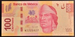 Cédula Estrangeira , MÉXICO, Valor 100 Pesos, Data 23/04/2009, Flor de Estampa.