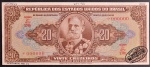 Cédula Brasileira, "SPECIMEN", Série 170ª, Valor 20 Cruzeiros, sem Chancelas, 2ª Estampa, Ano 1950, Flor de Estampa.