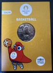 Moeda Estrangeira, FRANÇA, Comemorativa aos Jogos Olímpicos PARIS - 2024, Mascote na Modalidade Basquetebol, Valor 10 Euros, Ano 2023, Prata, Cartela Original, Lacrada, Flor de Cunho.